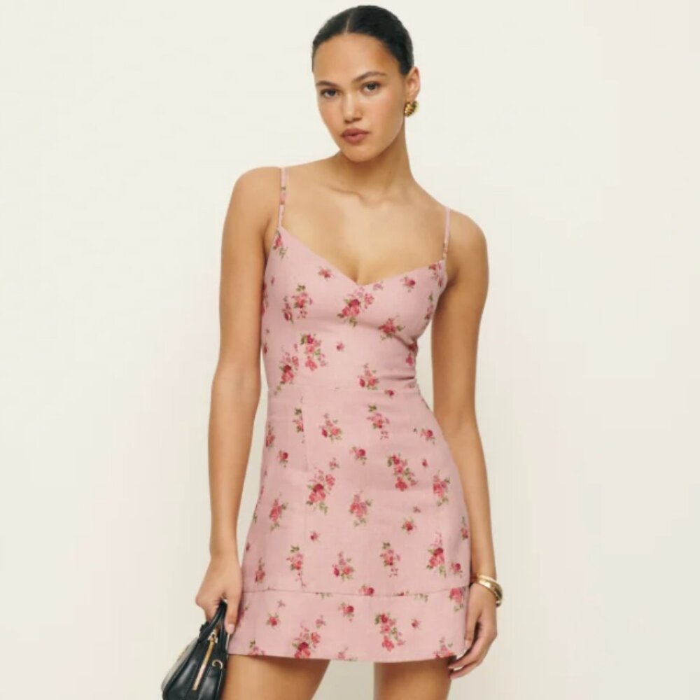 ISO Reformation Holt Linen Dress in Tea Time